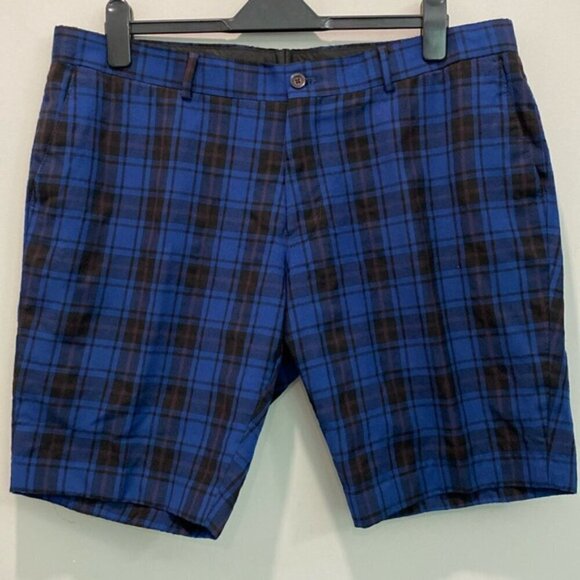 Haight and Ashbury blue plaid Shorts Size 38 - Picture 4 of 11